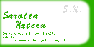 sarolta matern business card